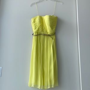 Donna Morgan yellow strapless dress